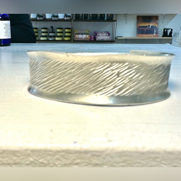 Vintage Designer Jorgen Jensen Pewter Denmark Cuff Bangle Bracelet - Picture 2 of 13